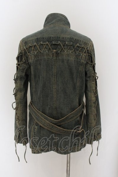 画像3: TORNADO MART / レースアップヴィンテージデニム　スタンドネックロングジャケット L インディゴ O-24-07-15-002-TO-ou-YM-ZT226 (3)