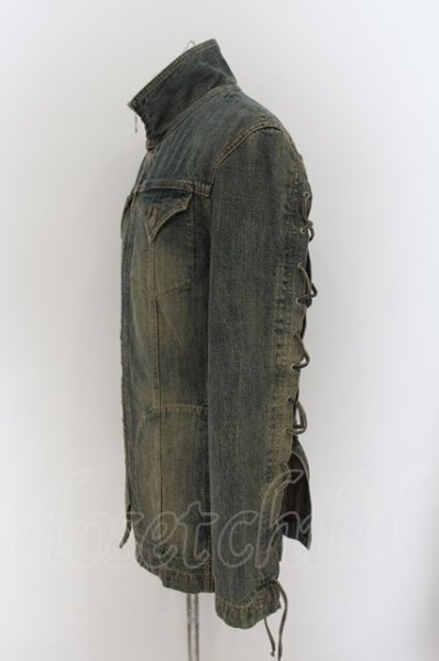 画像5: TORNADO MART / レースアップヴィンテージデニム　スタンドネックロングジャケット L インディゴ O-24-07-15-002-TO-ou-YM-ZT226 (5)