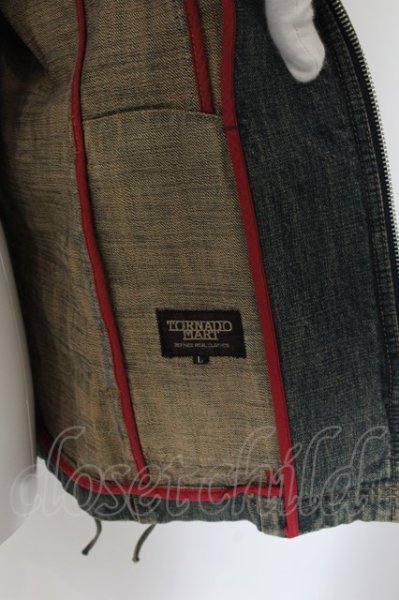 画像7: TORNADO MART / レースアップヴィンテージデニム　スタンドネックロングジャケット L インディゴ O-24-07-15-002-TO-ou-YM-ZT226 (7)