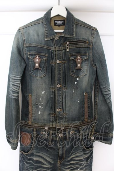 画像2: TORNADO MART / ペインティングダメージヴィンテージデニムジャンプスーツ M インディゴ O-24-07-15-001-TO-ou-YM-ZT-ML022 (2)