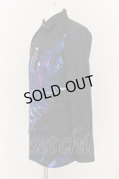 画像2: CIVARIZE / フラワーパターンロングシャツ 46 ブラックｘブルー O-24-07-15-017-CI-sh-YM-OS (2)