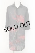 CIVARIZE / シースルーフラワーロングシャツ 46 ブラックｘレッド O-24-07-21-007-CI-sh-YM-OS