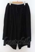 CIVARIZE / Burrow 編み上げレイヤードワイドパンツ 44 ブラック O-24-07-21-063-CI-pa-YM-ZT103