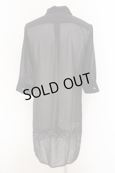 画像2: CIVARIZE / シースルーフラワーロングシャツ 46 ブラックｘレッド O-24-07-21-007-CI-sh-YM-OS (2)