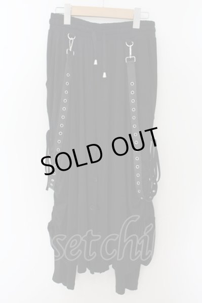 画像1: CIVARIZE / サスペンダー付きシャーリングレイヤードパンツ 44 ブラック O-24-07-21-066-CI-pa-YM-ZT137 (1)
