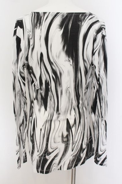 画像2: CIVARIZE / Teaser 総柄ドレープカットソー 46 ブラックｘホワイト O-24-07-21-012-CI-to-YM-ZT305 (2)