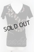 CIVARIZE / Hatred スネークVネックTシャツ 44 ブラック O-24-07-21-022-CI-ts-YM-OS