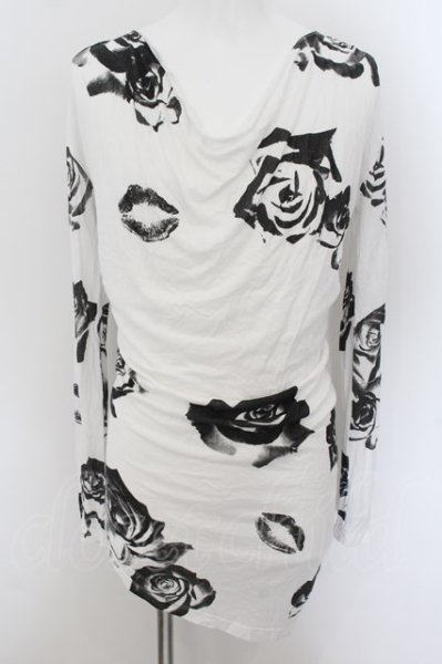 画像1: CIVARIZE / Various薔薇総柄ドレープカットソー 44 ホワイト O-24-07-21-031-CI-to-YM-ZT305 (1)