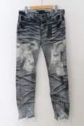CIVARIZE / Blitz ガーゼパッチ加工ストレッチスキニーデニムパンツ 46 ブルー O-24-07-23-034-CI-pa-YM-ZT144