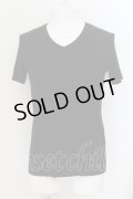 Zero by TORNADO MART / パイルジャガードVネックTシャツ M ブラック O-24-07-23-012-Ze-ts-YM-ZT154