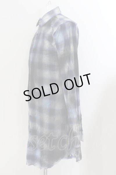 画像2: CIVARIZE / Wasp 裾ジップロングチェックシャツ 46 ブルー O-24-07-23-015-CI-sh-YM-ZS (2)