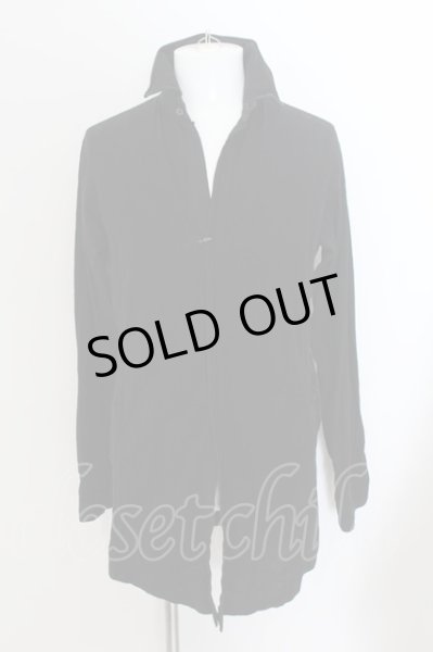 画像1: SCHLUSSEL / ホック留めロングシャツ 2 ブラック O-24-07-23-017-SC-sh-YM-OS (1)