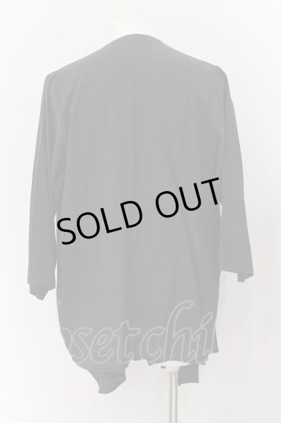 画像2: NO ID. / ドレープラップ7分袖ガウン ONE ブラック O-24-07-23-025-NO-to-YM-OS (2)