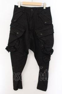 JULIUS / 10.5oz ストレッチガスマスクカーゴパンツ 1 ブラック O-24-10-24-034-JU-pa-YM-ZT362