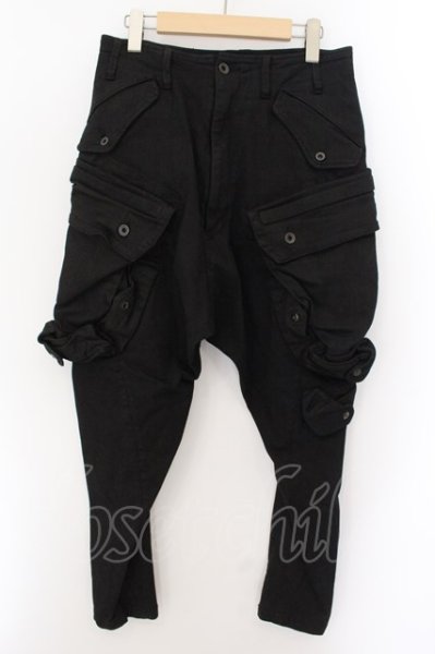 画像1: JULIUS / 10.5oz ストレッチガスマスクカーゴパンツ 1 ブラック O-24-10-24-034-JU-pa-YM-ZT362 (1)