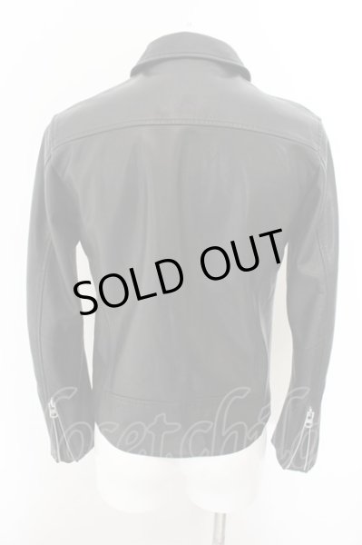 画像2: Black by VANQUISH / ラムレザー衿付きシングルライダースジャケット S ブラック O-24-10-24-006-Bl-ou-YM-OS (2)