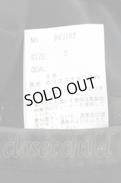 画像3: Black by VANQUISH / ラムレザー衿付きシングルライダースジャケット S ブラック O-24-10-24-006-Bl-ou-YM-OS (3)