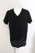 画像1: NO ID. / CパールヴァティシルケットスムースVネックTシャツ 2 ブラック O-24-10-24-056-NO-ts-YM-ZT231 (1)