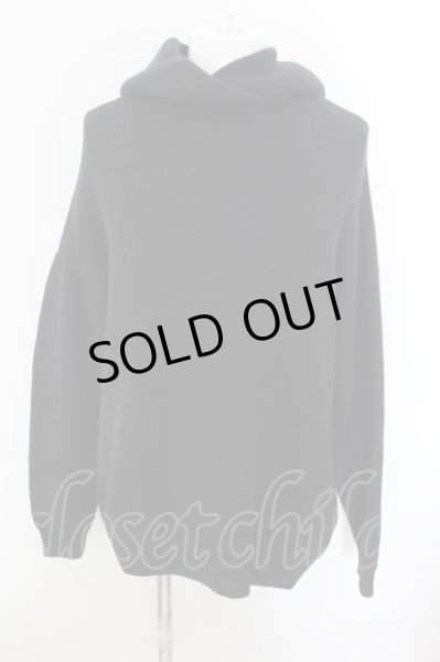 画像1: NIL DUE / NIL UN TOKYO / EMBROIDERY KNIT HOODIE パーカー F ブラック O-24-10-24-009-NI-ja-YM-ZT237 (1)