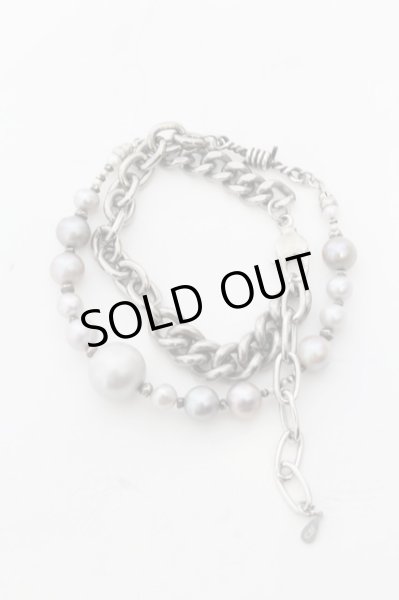 画像1: gunda / DIGITAL NECKLACE/B ネックレス  シルバーｘホワイト O-24-10-24-085-gu-ac-YM-OS (1)