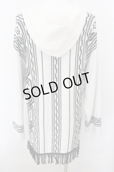 画像3: CIVARIZE / Wジャガードメキシカンニットパーカー F ホワイトｘブラック O-24-10-24-014-CI-to-YM-ZT316 (3)