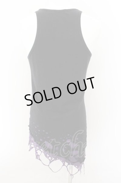 画像2: CIVARIZE / Poisonous クラッシュ加工フェイクレイヤードタンクトップ 44 ブラックｘパープル O-24-10-24-016-CI-to-YM-OS (2)