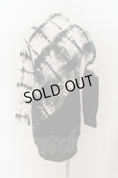 画像2: CIVARIZE / Ethosダブルガーゼムラ染ロングシャツ 44 ブラックxホワイト O-24-07-26-032-CI-sh-YM-ZS (2)