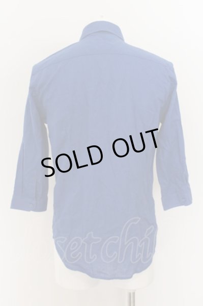 画像2: CavariA / イタリアンカラー七分袖リネン混シャツ 44 ブルー O-24-07-26-033-Ca-sh-YM-ZT110 (2)