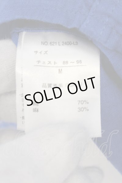 画像3: CavariA / イタリアンカラー七分袖リネン混シャツ 44 ブルー O-24-07-26-033-Ca-sh-YM-ZT110 (3)