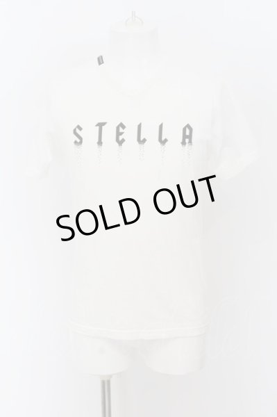 画像1: BUFFALO BOBS / STELLAラメプリントVネックTシャツ 1-2 ホワイト O-24-07-26-046-BU-ts-YM-ZT109 (1)