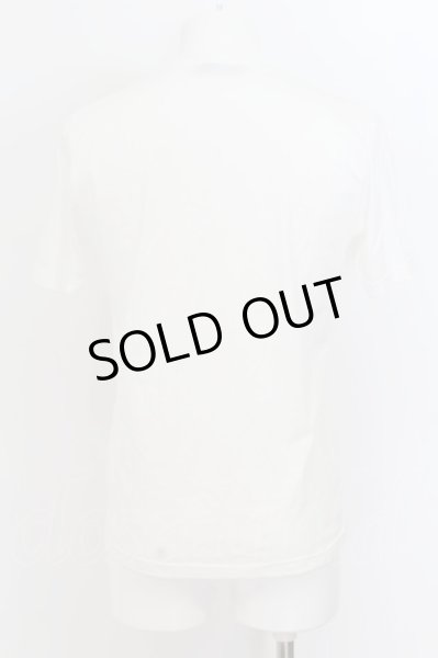 画像2: BUFFALO BOBS / STELLAラメプリントVネックTシャツ 1-2 ホワイトｘブルー O-24-07-26-047-BU-ts-YM-ZT109 (2)