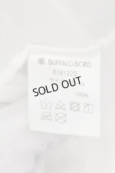 画像3: BUFFALO BOBS / STELLAラメプリントVネックTシャツ 1-2 ホワイトｘブルー O-24-07-26-047-BU-ts-YM-ZT109
