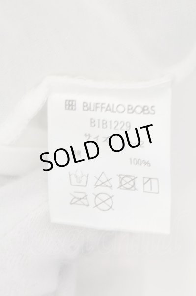 画像3: BUFFALO BOBS / STELLAラメプリントVネックTシャツ 1-2 ホワイトｘブルー O-24-07-26-047-BU-ts-YM-ZT109 (3)