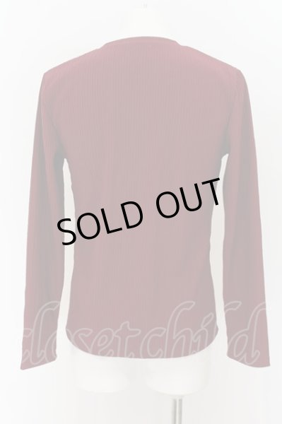 画像2: BERNINGS-SHO / ストライプジャガードVネックカットソー M ワイン O-24-07-26-051-BE-to-YM-ZT109 (2)