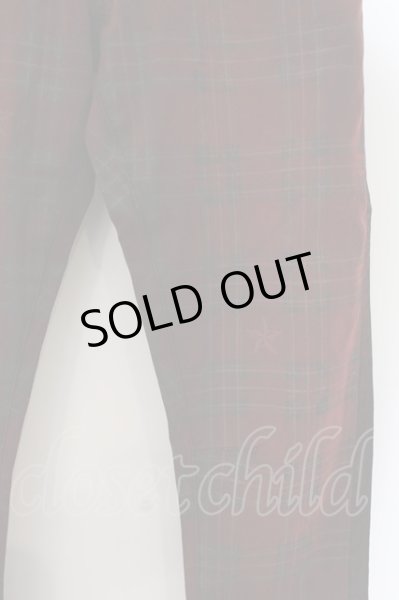 画像2: Roen / ロックスターコーティングタータンサイドレオパードパンツ 30 レッド O-24-07-27-033-Ro-pa-YM-ZT252 (2)