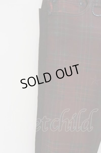 画像4: Roen / ロックスターコーティングタータンサイドレオパードパンツ 30 レッド O-24-07-27-033-Ro-pa-YM-ZT252 (4)