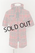 kiryuyrik / Tartan Hoodie　半袖パーカー S レッド O-24-07-27-006-ki-to-YM-OS