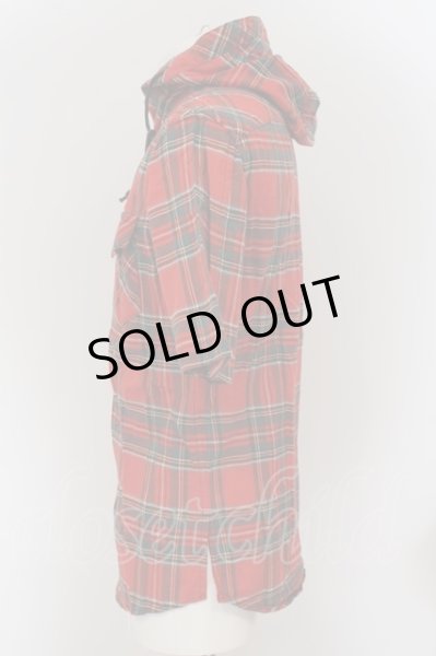 画像3: kiryuyrik / Tartan Hoodie　半袖パーカー S レッド O-24-07-27-006-ki-to-YM-OS (3)