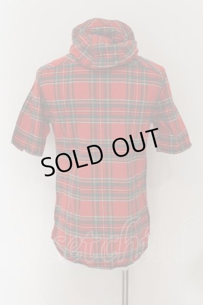 画像4: kiryuyrik / Tartan Hoodie　半袖パーカー S レッド O-24-07-27-006-ki-to-YM-OS (4)