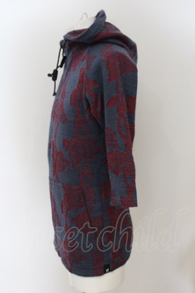 画像2: kiryuyrik / Jacquard 5S パーカー M グレーxレッド O-24-07-27-007-ki-to-YM-ZT112 (2)