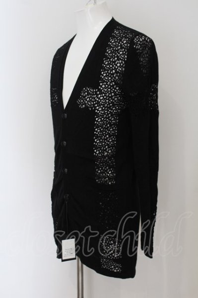 画像2: kiryuyrik / Cross Knit カーディガン S ブラック O-24-07-27-017-ki-to-YM-ZT072 (2)