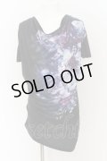 CIVARIZE / モードドレープフラワーTシャツ 44 ブラック O-24-07-28-007-CI-ts-YM-OS