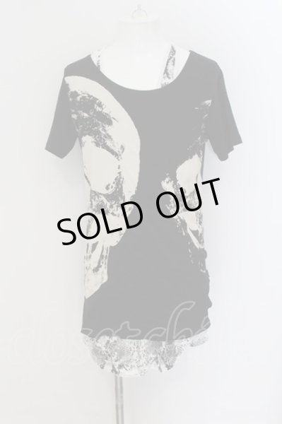 画像1: CIVARIZE / Absurd 蛇柄プリントタンクトップ&スカルTシャツSET 46 ブラックxホワイト O-24-07-29-049-CI-to-YM-OS (1)