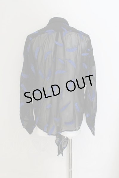 画像2: CIVARIZE / InLayフェザー総柄ドルマンシャツ 44 ブルーｘブラック O-24-07-29-050-CI-sh-YM-OS (2)