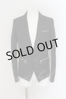 CIVARIZE / フラワー総柄テーラードジャケット 46 ブラックxマルチ O