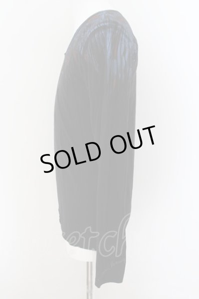 画像2: 14th Addiction / フェザープリント長袖カットソー 1 ブラック O-24-07-29-008-14-to-YM-OS (2)