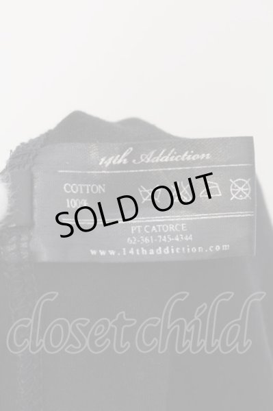 画像5: 14th Addiction / フェザープリント長袖カットソー 1 ブラック O-24-07-29-008-14-to-YM-OS (5)