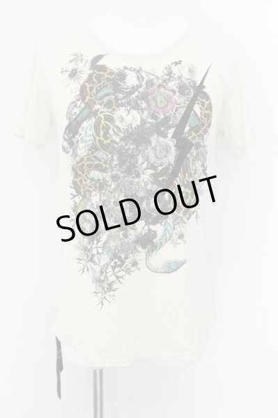 画像1: KMRii / Flower Snake Tシャツ 3 ライム O-24-07-29-012-KM-ts-YM-ZT400 (1)