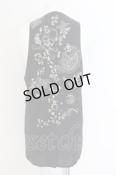 画像3: Roen / バックペイズリーストライプロングジレベスト 46 ブラック O-24-07-31-030-Ro-to-YM-ZT (3)