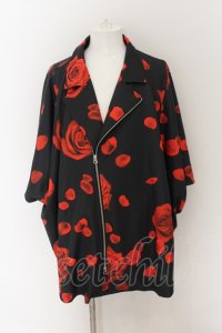 CIVARIZE / Crowdオールパターンライダースポンチョジャケット F ブラックｘレッド O-24-07-31-042-CI-ja-YM-ZT213